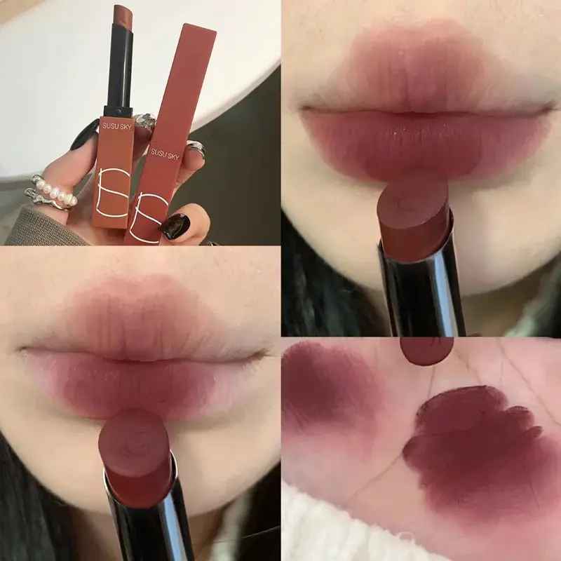 Thin Tube Matte Lipstick – Waterproof Long-Lasting Lip & Cheek Tint-Lipstick-Blushia