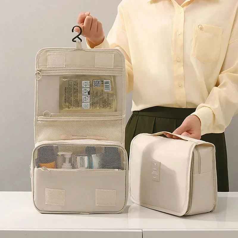 Waterproof Travel Makeup Bag – Hanging Toiletry Organizer with Storage Compartments-Makeup Bags-Blushia