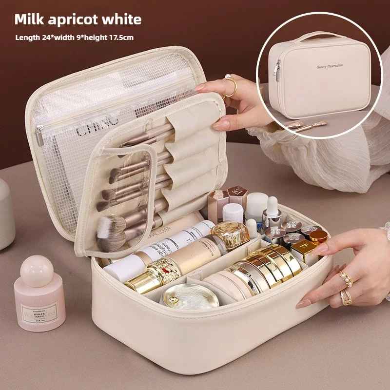 Large Capacity Travel Makeup Bag – Portable Cosmetic & Toiletry Organizer-Makeup Bags-Blushia