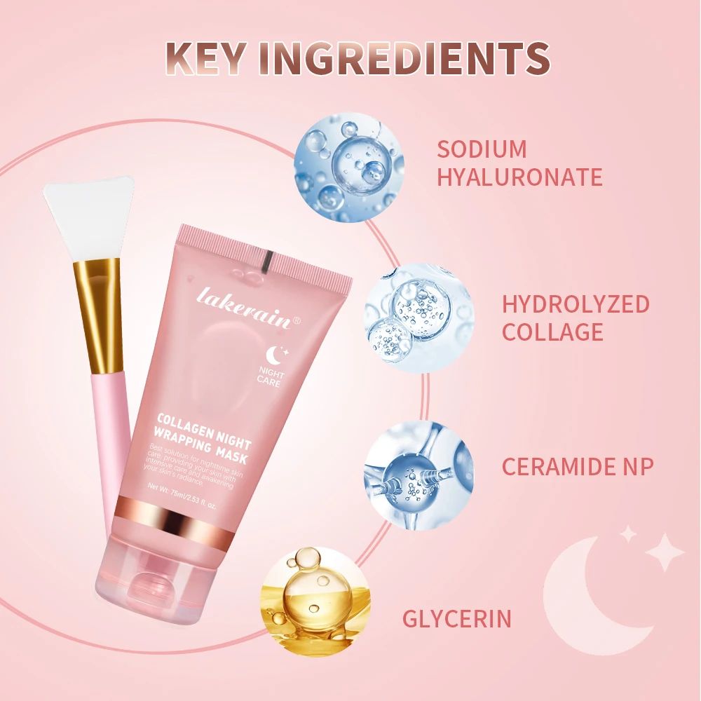 Collagen Wrapping Face Mask & Brush Set – Hydrating Brightening Glow Care-Face Mask-Blushia