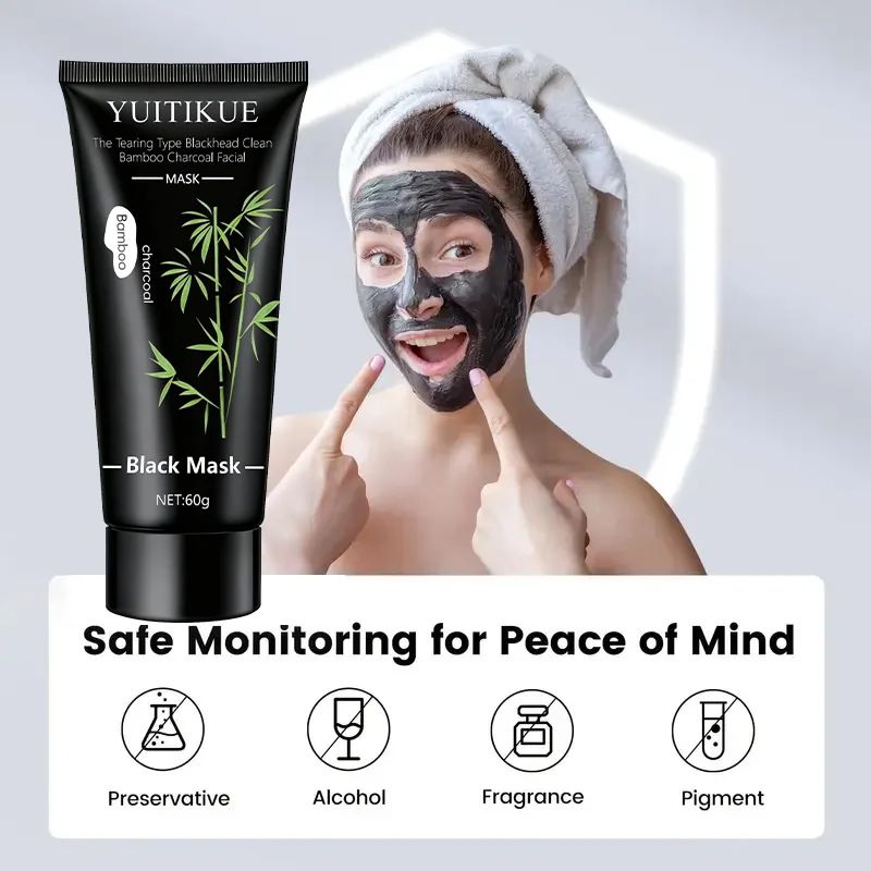 Bamboo Charcoal Black Peel-Off Mask 60g – Deep Cleanse & Blackhead Removal-Blackhead Remover-Blushia