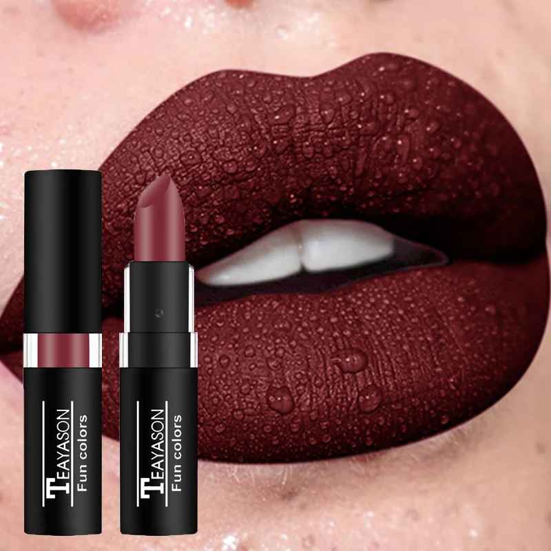 Dark Wine Red Matte Lipstick – Waterproof Long-Lasting Bold Lip Colour-Lipstick-Blushia