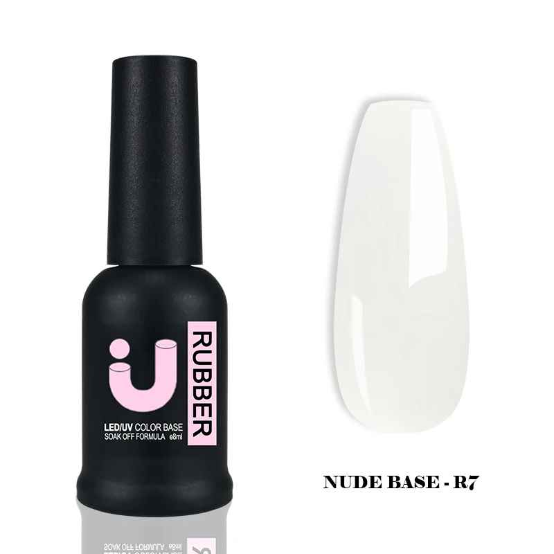 Nude Rubber Base Gel Polish Semi-permanent Nail Polish UV Varnish Manicure Natural Nail Base Coat 7 Colors Basis Gellac-Gel Nails-Blushia