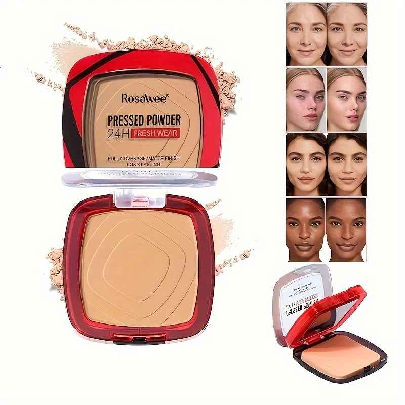 Matte Full Coverage Pressed Powder – 24H Weightless Finish with Puff-Face Powder-Blushia