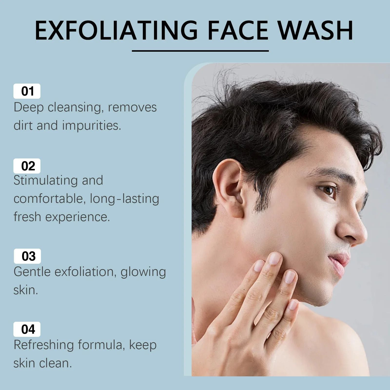 Eucalyptus Mint Men Face Cleanser – Deep Pore Oil Control Refreshing Wash-Face Wash-Blushia
