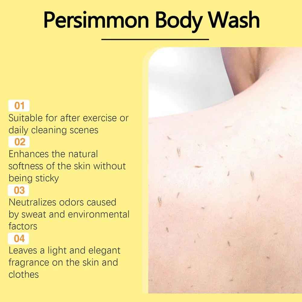 OceAura Persimmon Body Wash Moisturizing Skin Cleaning Smooth Soft Body Odor Remover-Body Wash-Blushia