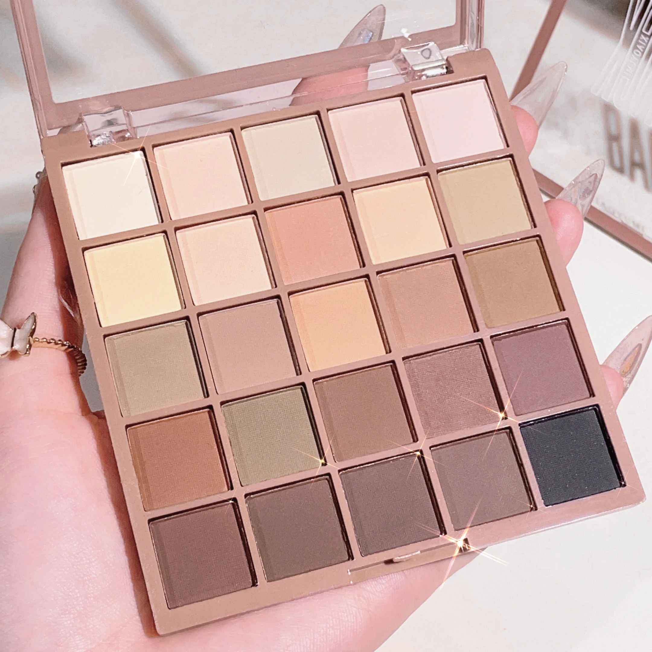 25-Color Eyeshadow Palette – Matte & Shimmer Brown Nude Shades-Eyeshadow-Blushia