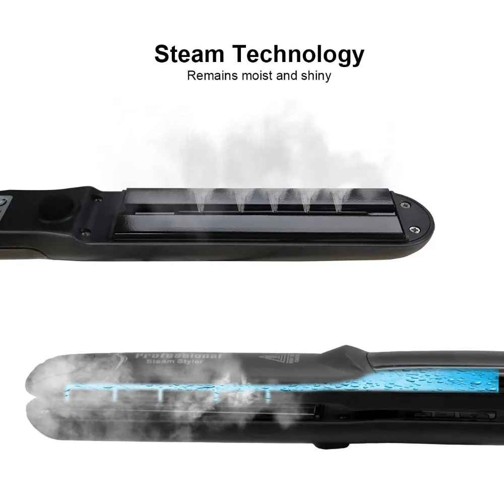 Steam Hair Straightener Ceramic Flat Iron – 450°F Fast Heat Vapor Hair Straightener with Argan Oil Hair Care-Hair Straightener-Blushia