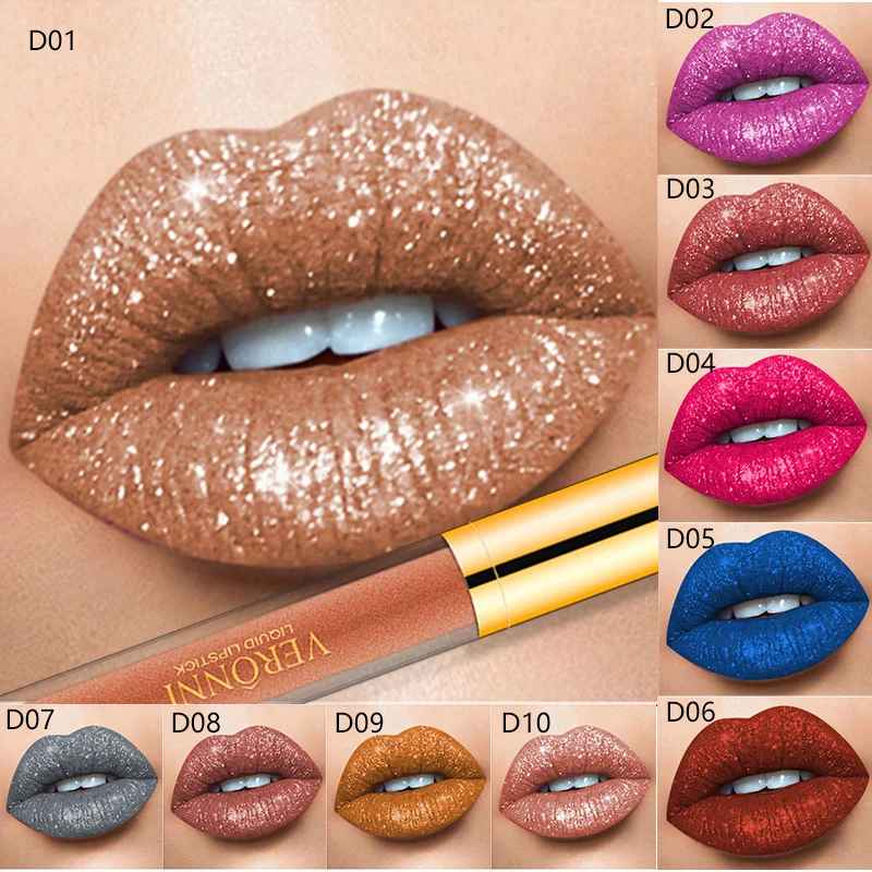 Glitter Liquid Lipstick – Shimmer Pearlescent Waterproof Long-Lasting Gloss-Glitter Lip Gloss-Blushia