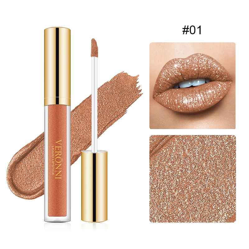 Glitter Liquid Lipstick – Shimmer Pearlescent Waterproof Long-Lasting Gloss-Glitter Lip Gloss-Blushia