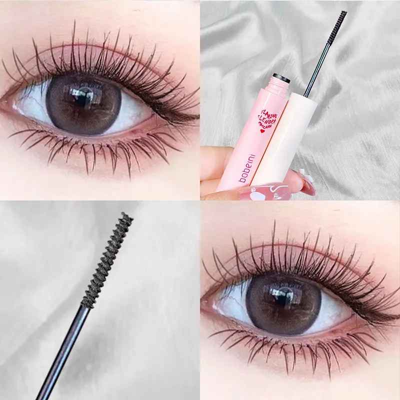Ultra-Fine Brush Mascara Makeup Silk Fiber Lengthens Eyelashes Waterproof Fast Dry Matte Brown Black Curling Mascara Comestics-Mascara-Blushia
