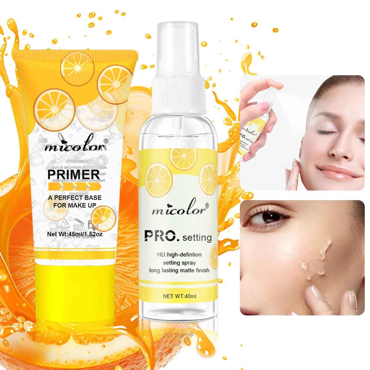 Makeup Primer & Setting Spray Set – Pore Blurring Long-Lasting Base & Finish-Primer & Setting Spray-Blushia