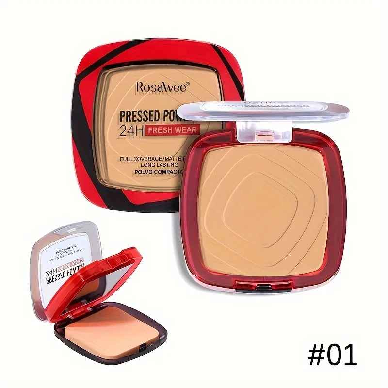 Matte Full Coverage Pressed Powder – 24H Weightless Finish with Puff-Face Powder-Blushia