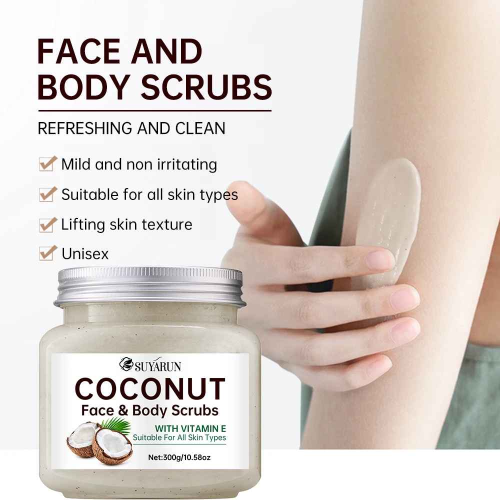 SUYARUN Organic Coconut Sugar Body Scrub Exfoliating & Moisturizing - Natural Spa Care-Body Scrub-Blushia