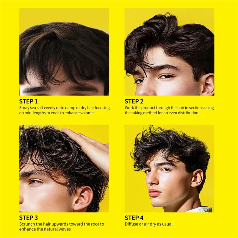 100ml Natural Sea Salt Spray for Men Salt Water Hair Mist Hair Volumizing Thickness Wave Curls Seasalt Hair Spray Styling Mist-Hair Styling-Blushia
