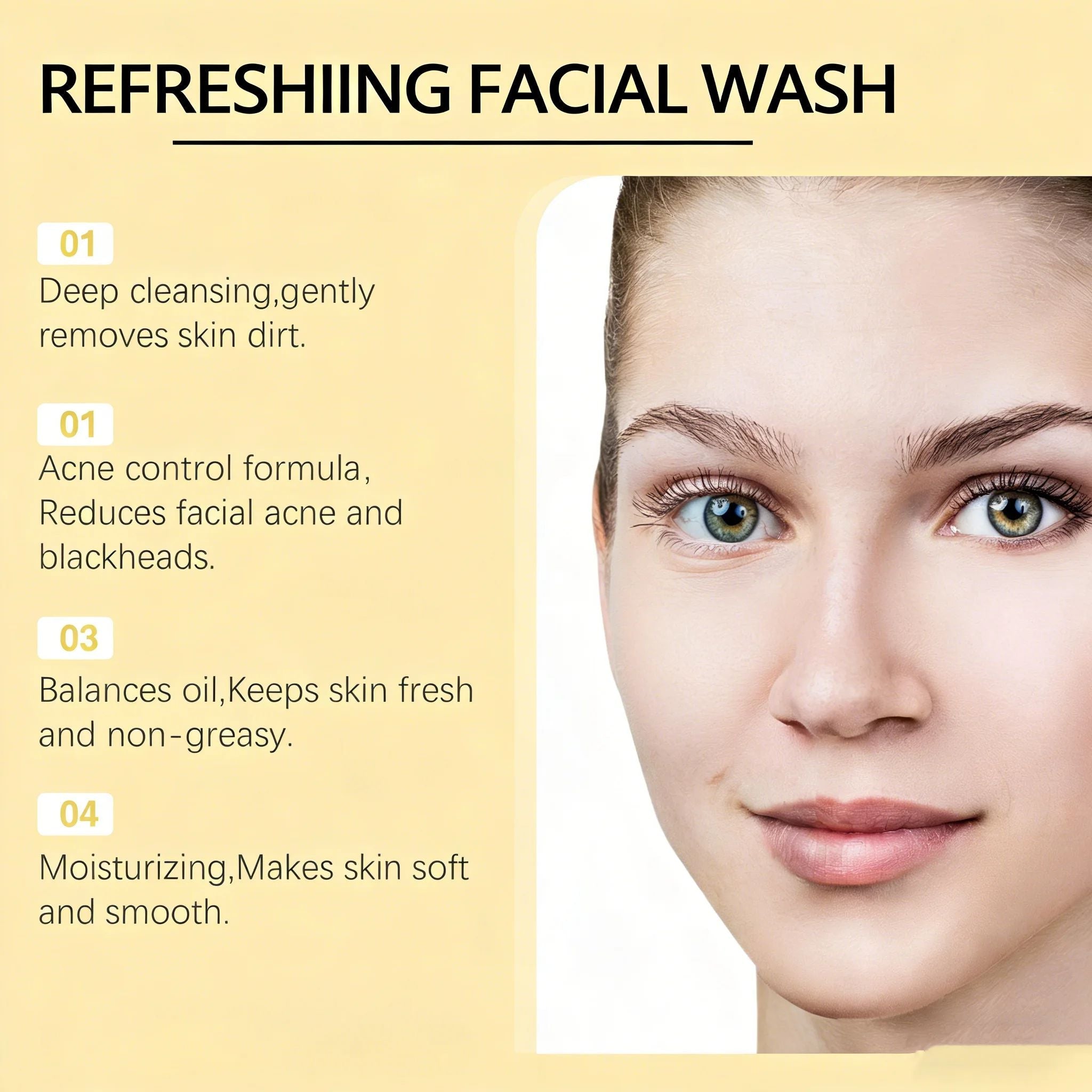 Honey Facial Foaming Cleanser Gentle Oil Control Reduce Acne Blackhead Purify Pore Soothing Relieve Redness Hydrating Face Wash-Face Wash-Blushia