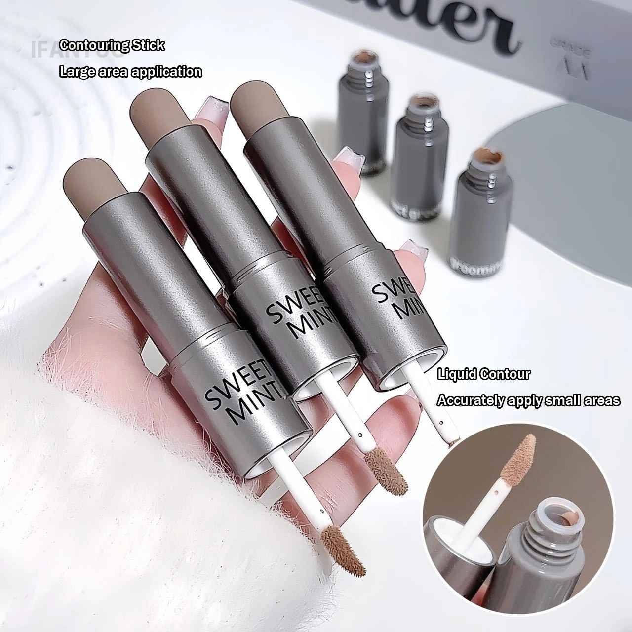 Moisturizing Matte Concealer Contour Stick Smooth Lasting 3D Nose Shadow Waterproof Face Highlight Brighten Contour Makeup-Contouring-Blushia
