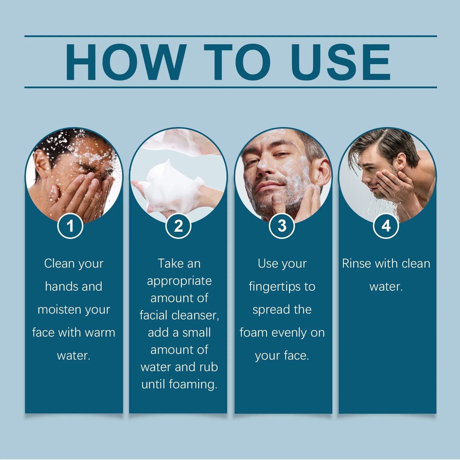 Eucalyptus Mint Men Face Cleanser – Deep Pore Oil Control Refreshing Wash-Face Wash-Blushia