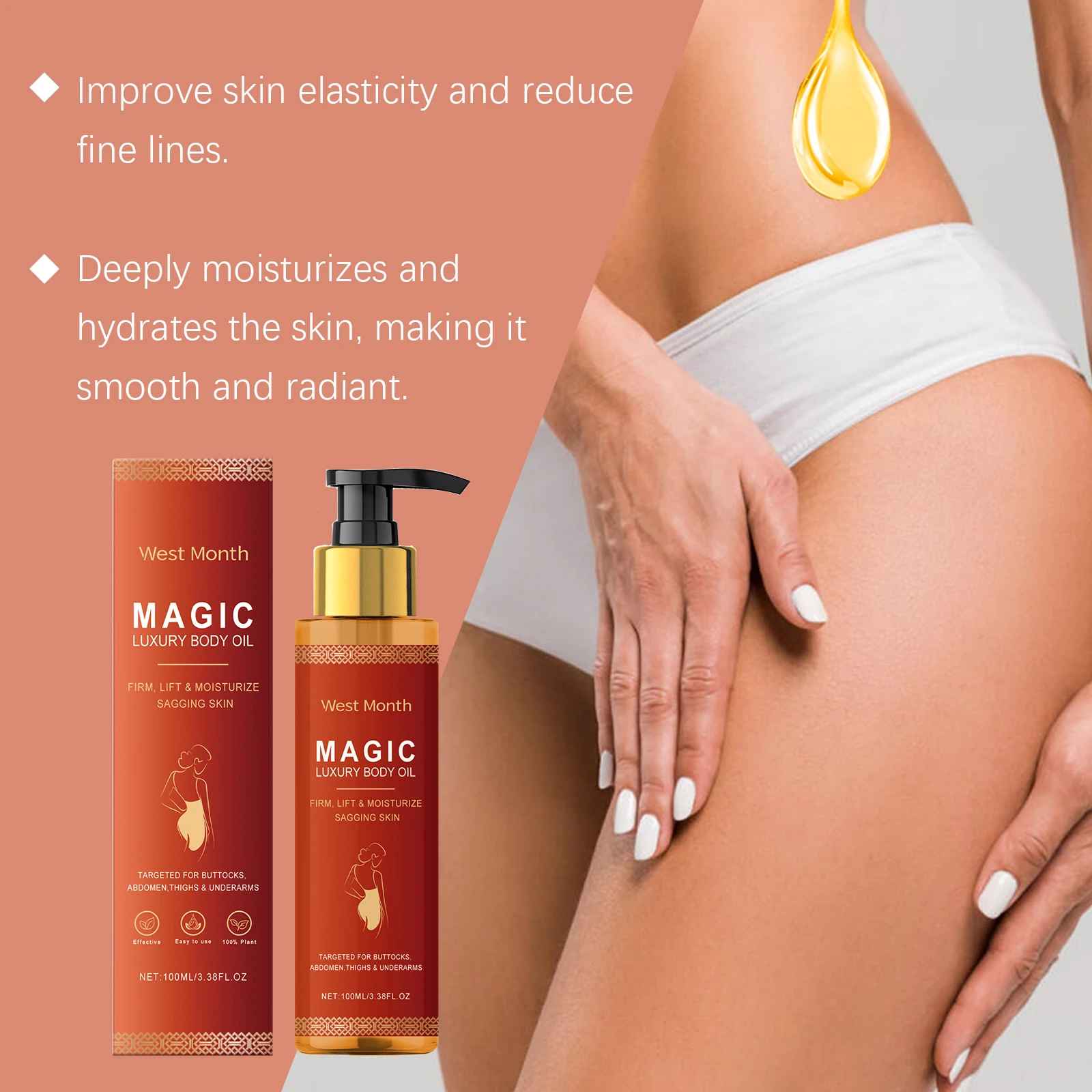 West Month Magic Luxury Body Tightening Oil Deeply Moisturizing Dry Skin Sagging-Body Oil-Blushia