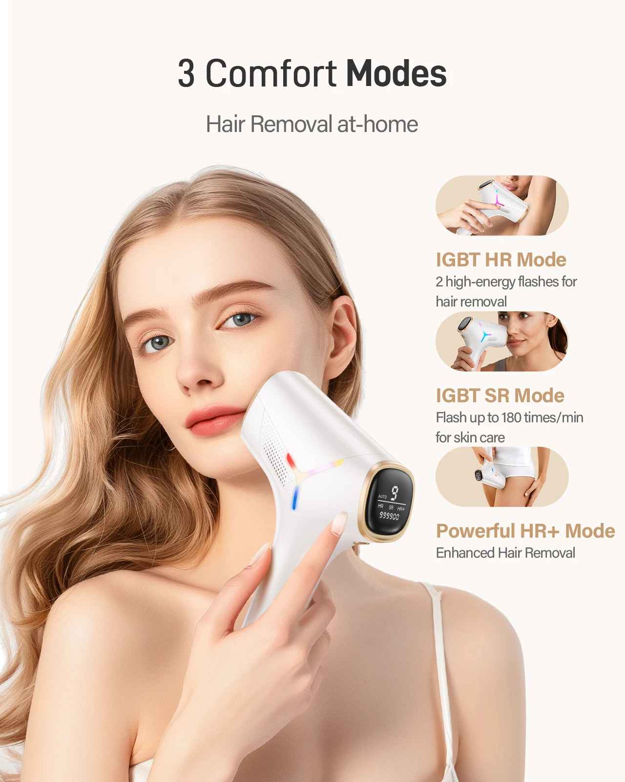 IPL Hair Removal Device 990000 Flashes – Permanent Painless Laser Hair Removal for Face, Body & Bikini-Hair Removal Laser Device-Blushia