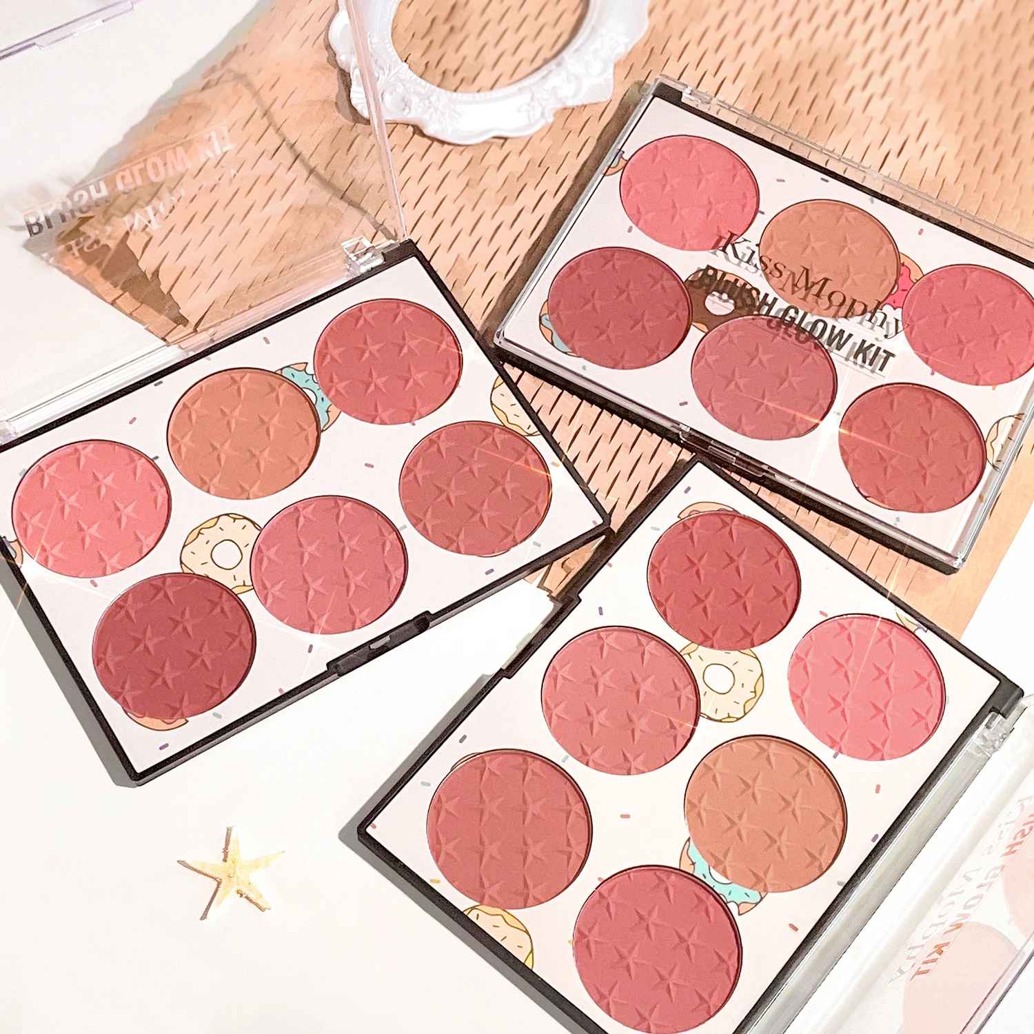 6-Color Blush Palette – Matte & Shimmer Natural Face Blusher-Blush-Blushia