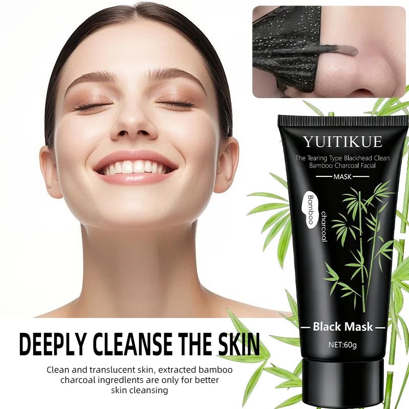 Bamboo Charcoal Black Peel-Off Mask 60g – Deep Cleanse & Blackhead Removal-Blackhead Remover-Blushia