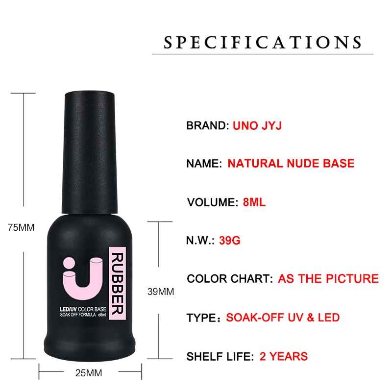 Nude Rubber Base Gel Polish Semi-permanent Nail Polish UV Varnish Manicure Natural Nail Base Coat 7 Colors Basis Gellac-Gel Nails-Blushia