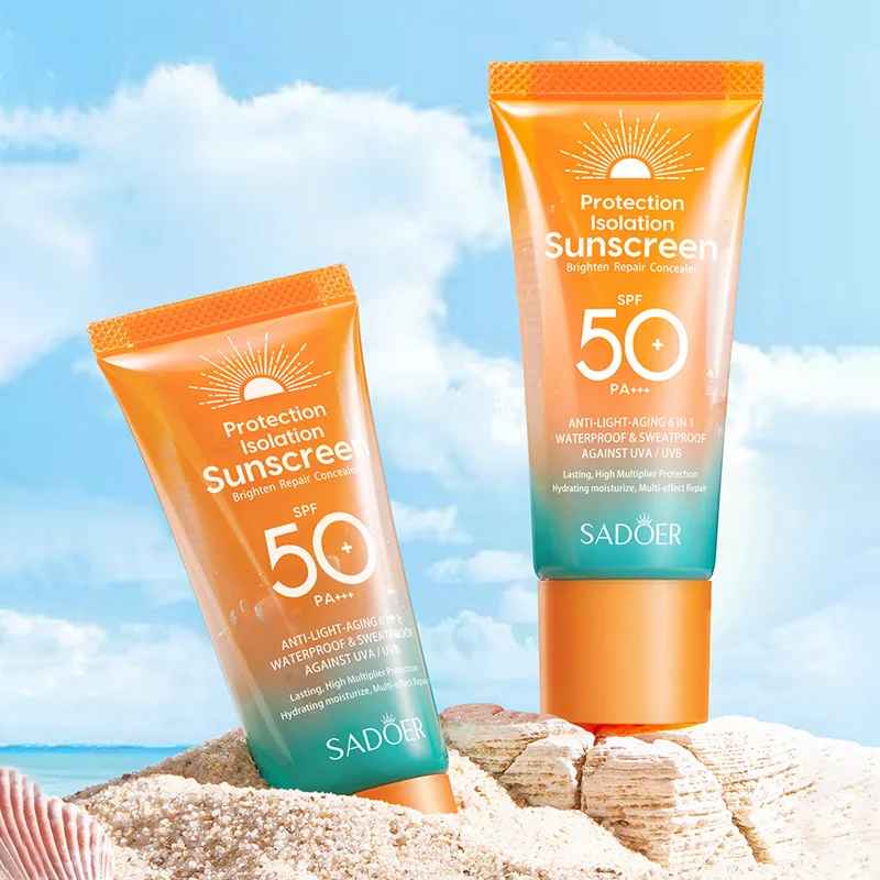 SADOER SPF 50+ Sunscreen For Face Protector Solar Skincare Dual Tube Multi Effect PA+++ Facial Sunscreen Solar Blocker-Sun Protection-Blushia