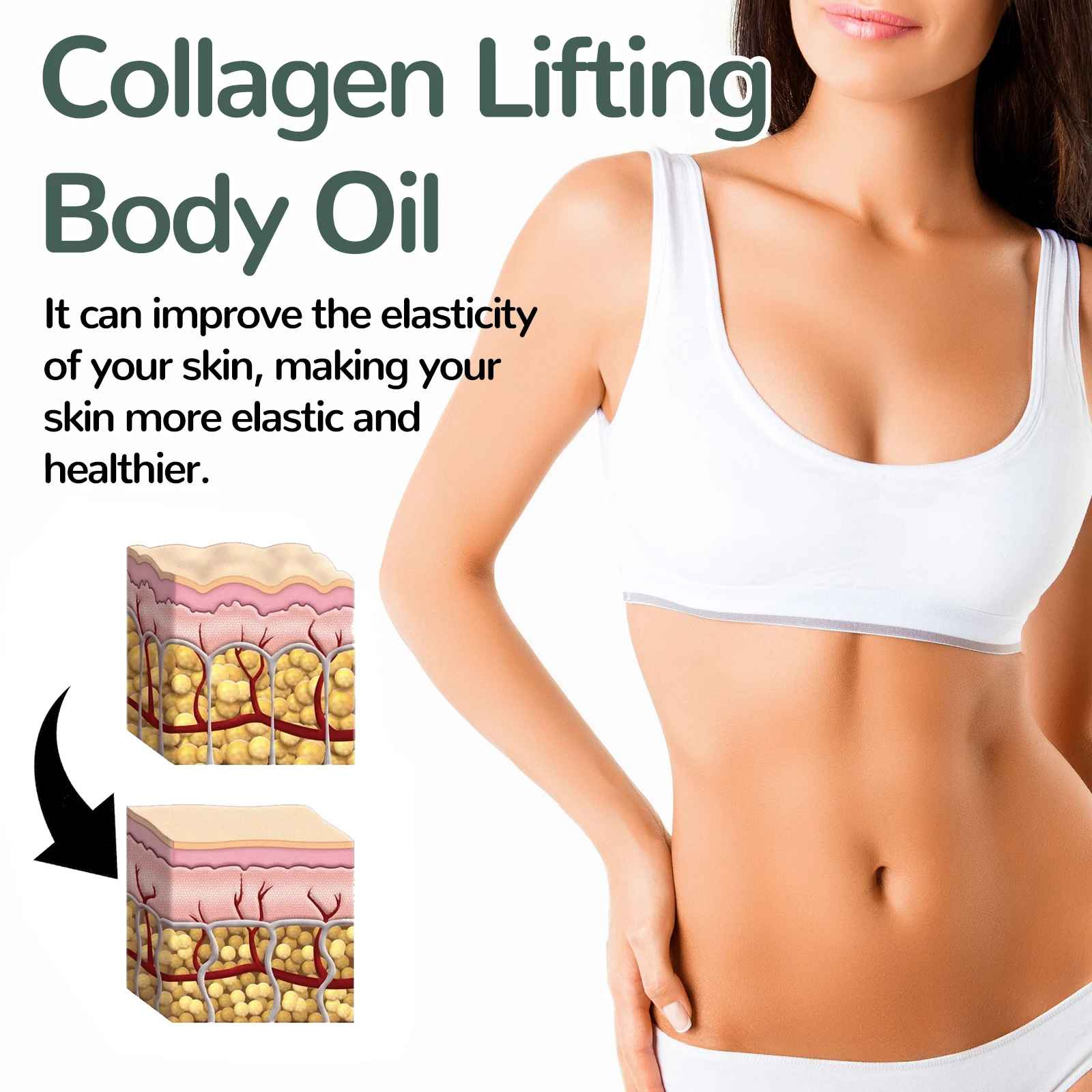 OceAura Collagen Body Oil Tighten Skin Elasticity Increased Moisturizing Body Smooth Non-greasy Rosemary-Body Oil-Blushia
