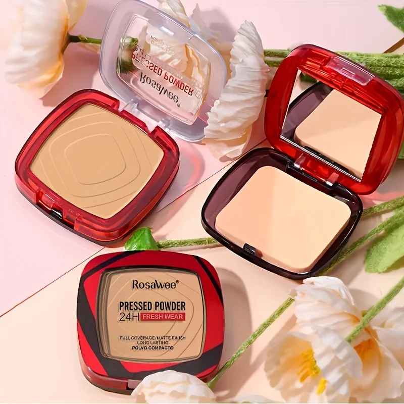 Matte Full Coverage Pressed Powder – 24H Weightless Finish with Puff-Face Powder-Blushia