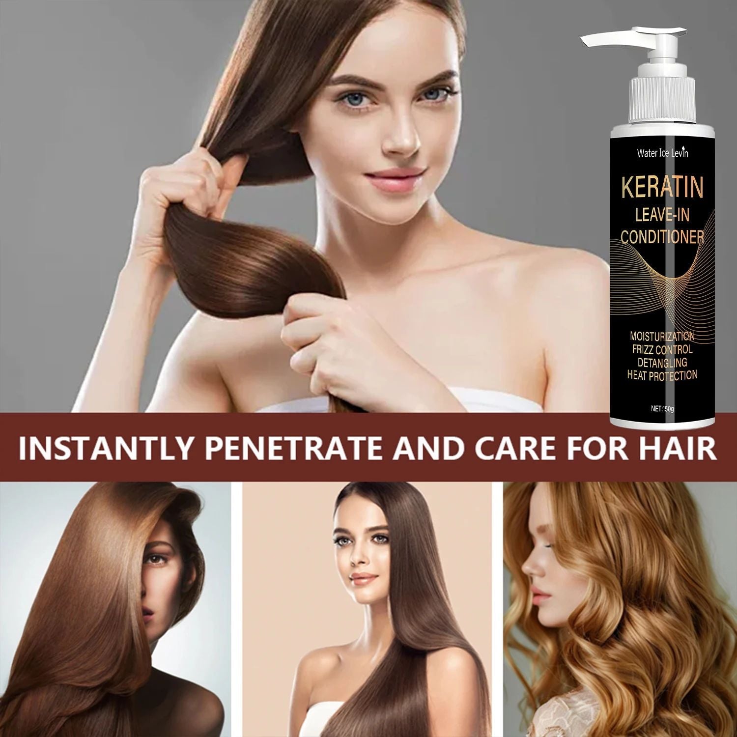 Keratin & Coconut Oil Leave-In Conditioner – Hydrating, Frizz Control & Heat Protection-Conditioner-Blushia