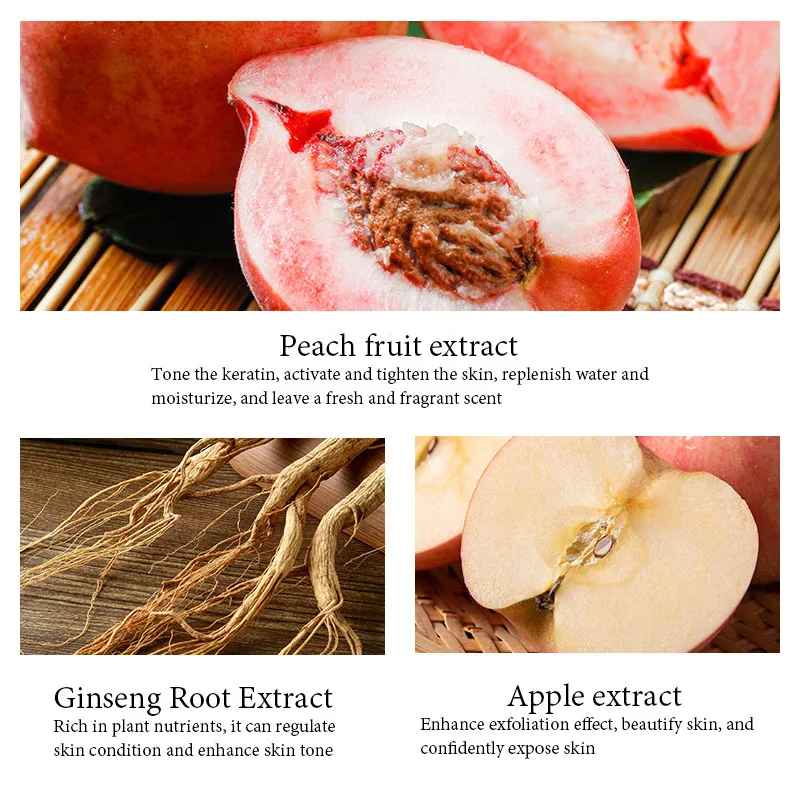 BIOAQUA Honey Peach Body Scrub Moisturizing Nourishing Exfoliator-Body Scrub-Blushia