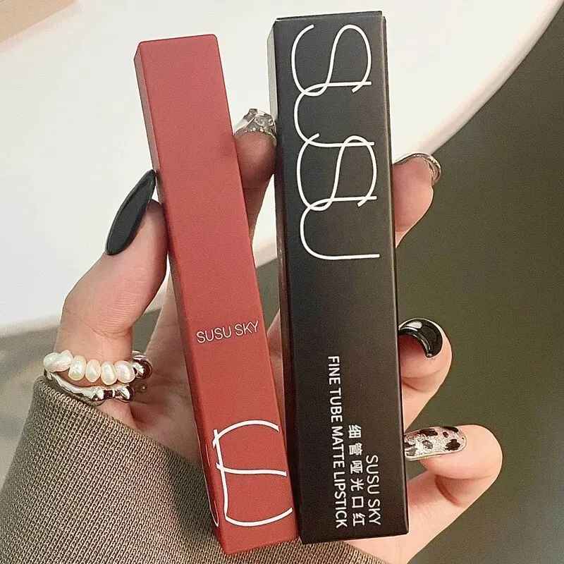 Thin Tube Matte Lipstick – Waterproof Long-Lasting Lip & Cheek Tint-Lipstick-Blushia