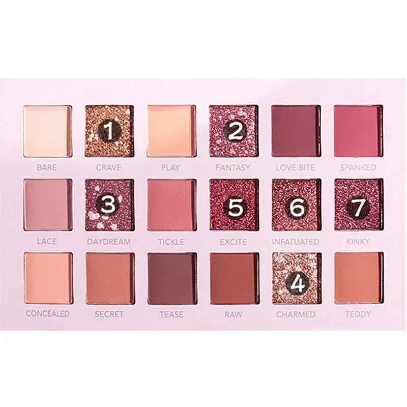 18-Color Glitter Eyeshadow Palette – Matte & Shimmer Nude Shades with Mirror-Eyeshadow-Blushia