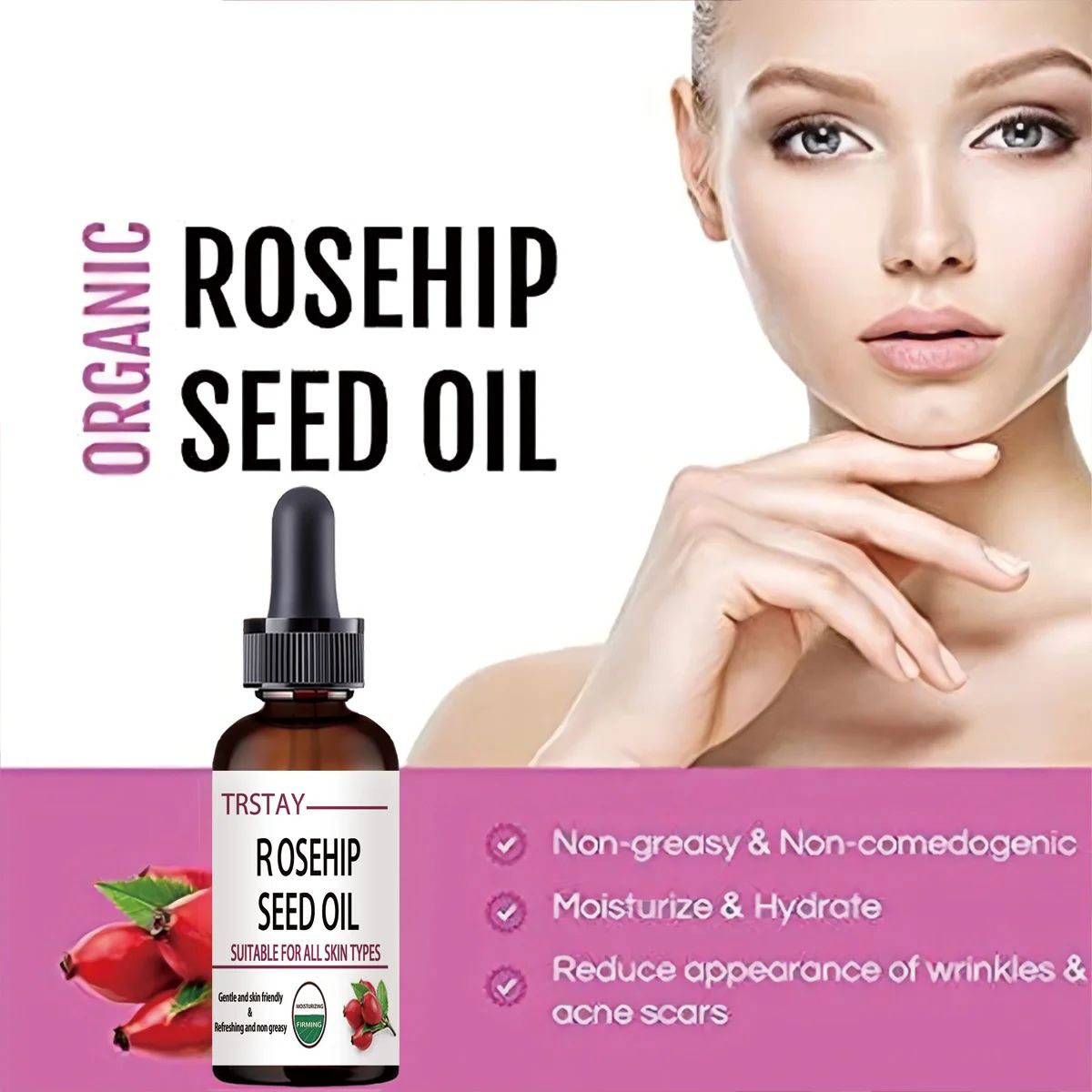 Rosehip Essential Oil 50ML – Moisturising Brightening Anti-Ageing Face Oil-Facial Oil-Blushia