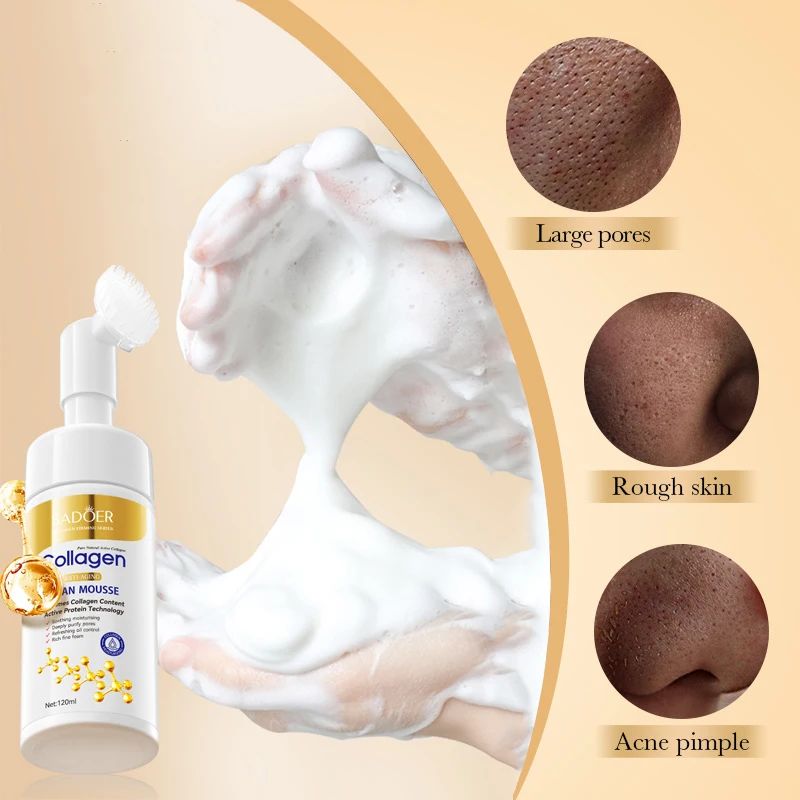 SADOER Collagen Facial Cleanser Mousse – Deep Cleansing & Firming Face Wash-Cleanser-Blushia