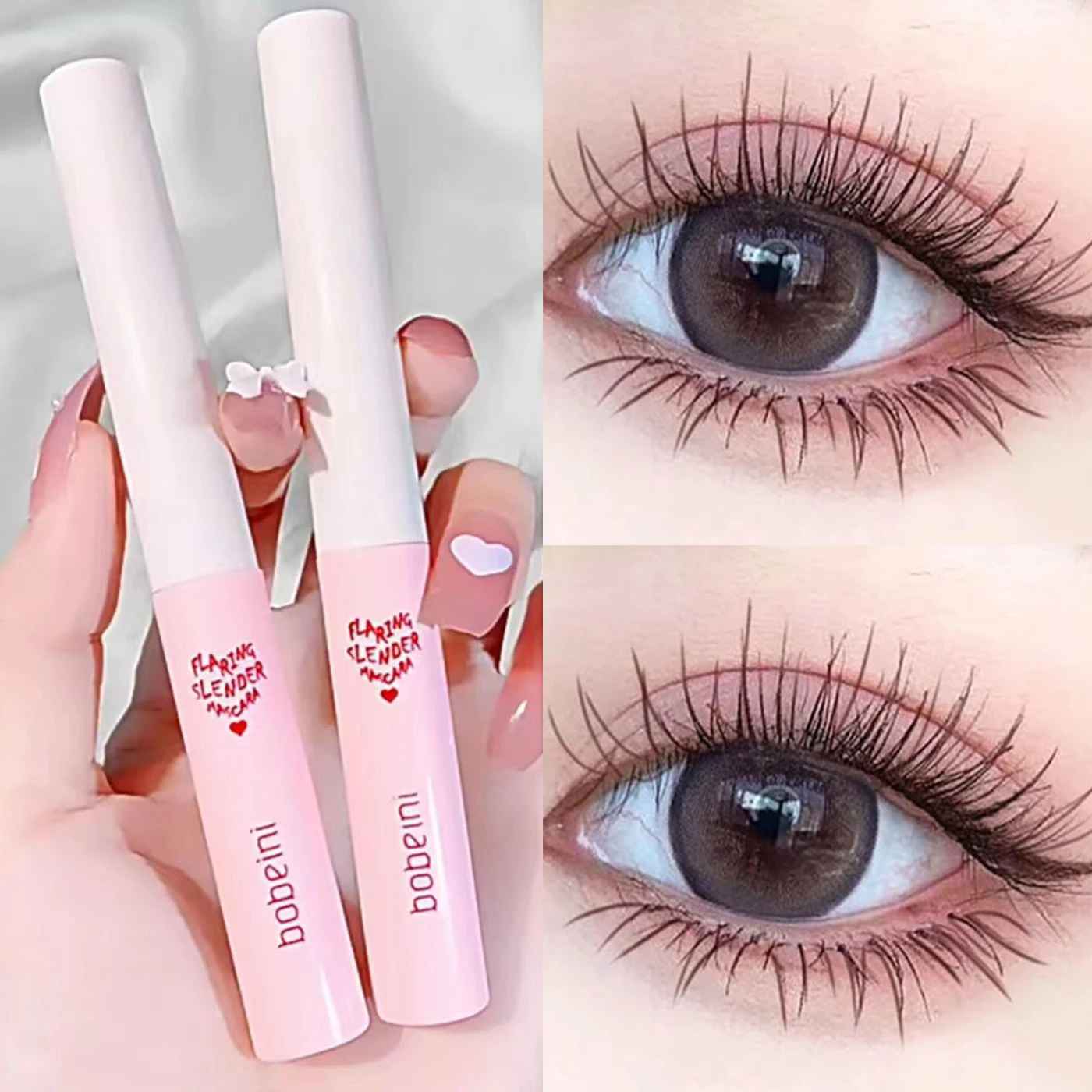 Ultra-Fine Brush Mascara Makeup Silk Fiber Lengthens Eyelashes Waterproof Fast Dry Matte Brown Black Curling Mascara Comestics-Mascara-Blushia
