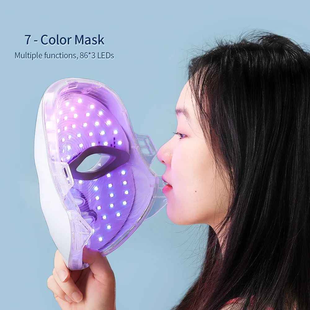 7 Colour LED Face & Neck Mask – Red Light Therapy for Skin Tightening & Anti-Ageing-Face & Neck Mask Device-Blushia