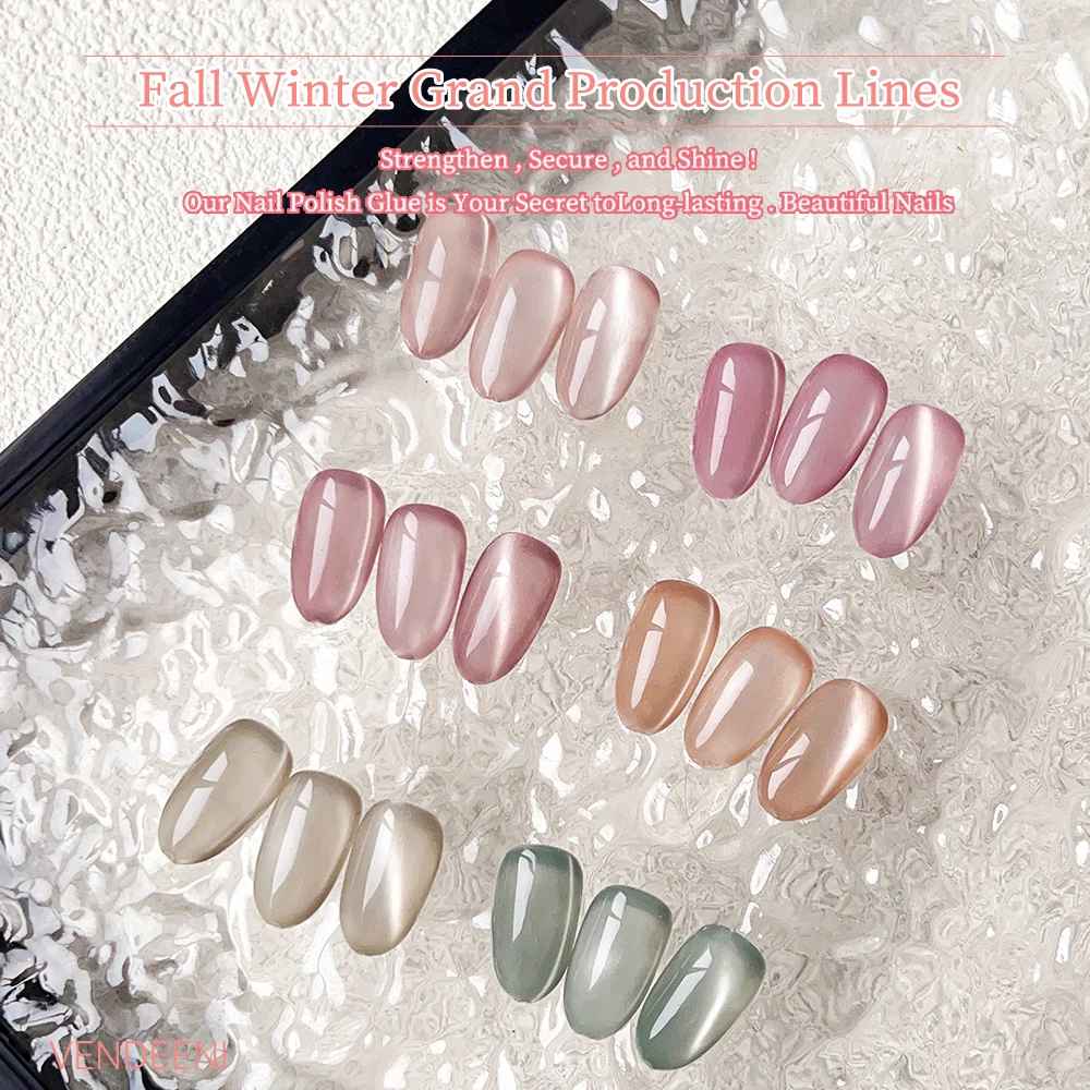 6-Color Magnetic Cat Eye Gel Nail Polish Set – Pink UV LED Soak-Off Gel-Gel Nails-Blushia
