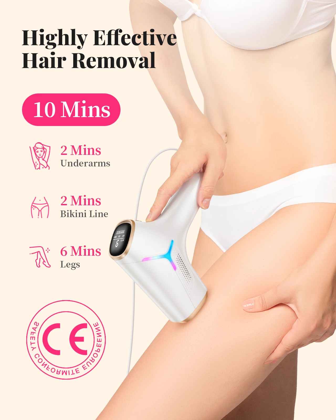IPL Hair Removal Device 990000 Flashes – Permanent Painless Laser Hair Removal for Face, Body & Bikini-Hair Removal Laser Device-Blushia