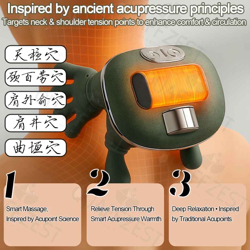 N7 Electric Neck & Shoulder Massager – Wireless Back & Shoulder Kneading Pain Relief-Body Care Devices-Blushia