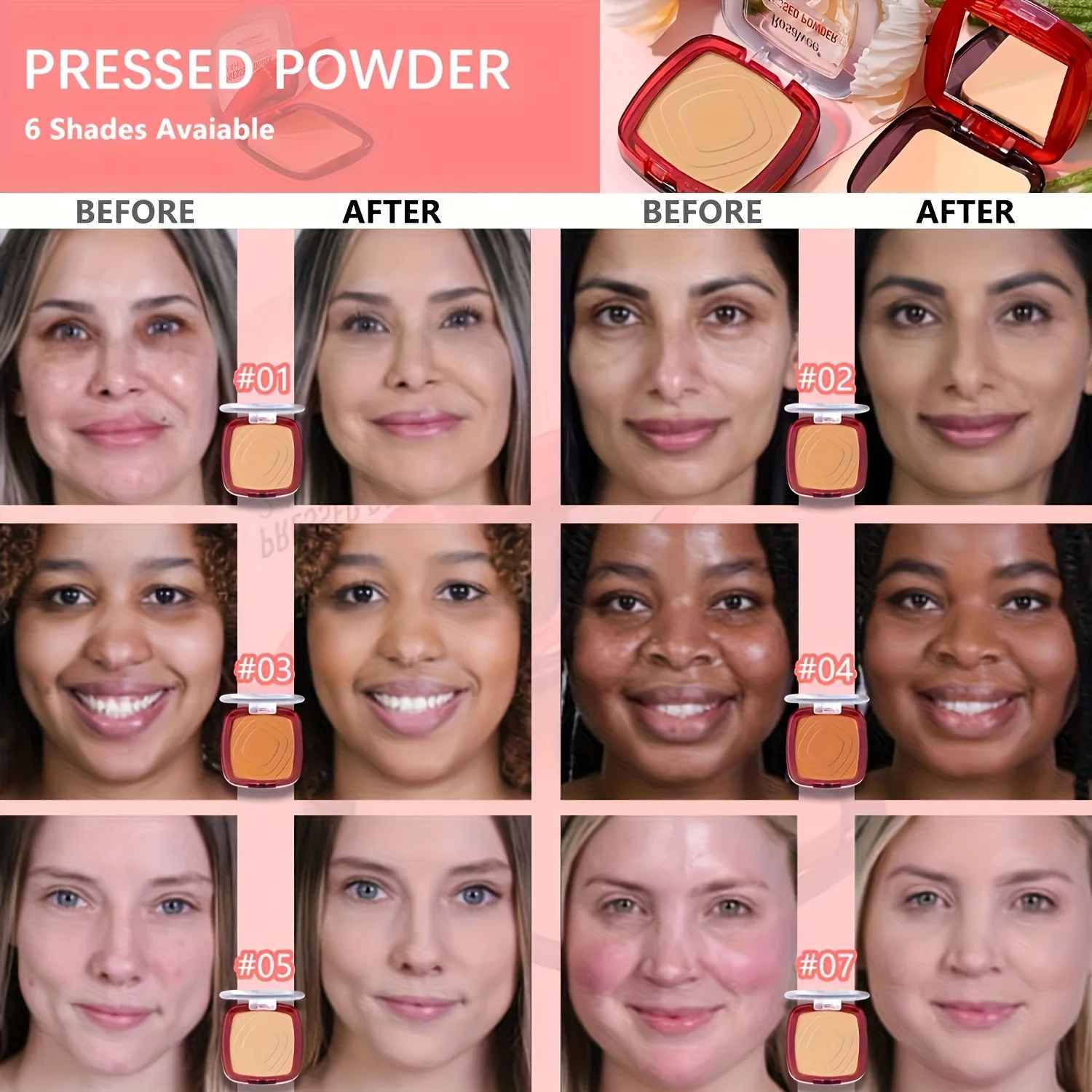 Matte Full Coverage Pressed Powder – 24H Weightless Finish with Puff-Face Powder-Blushia