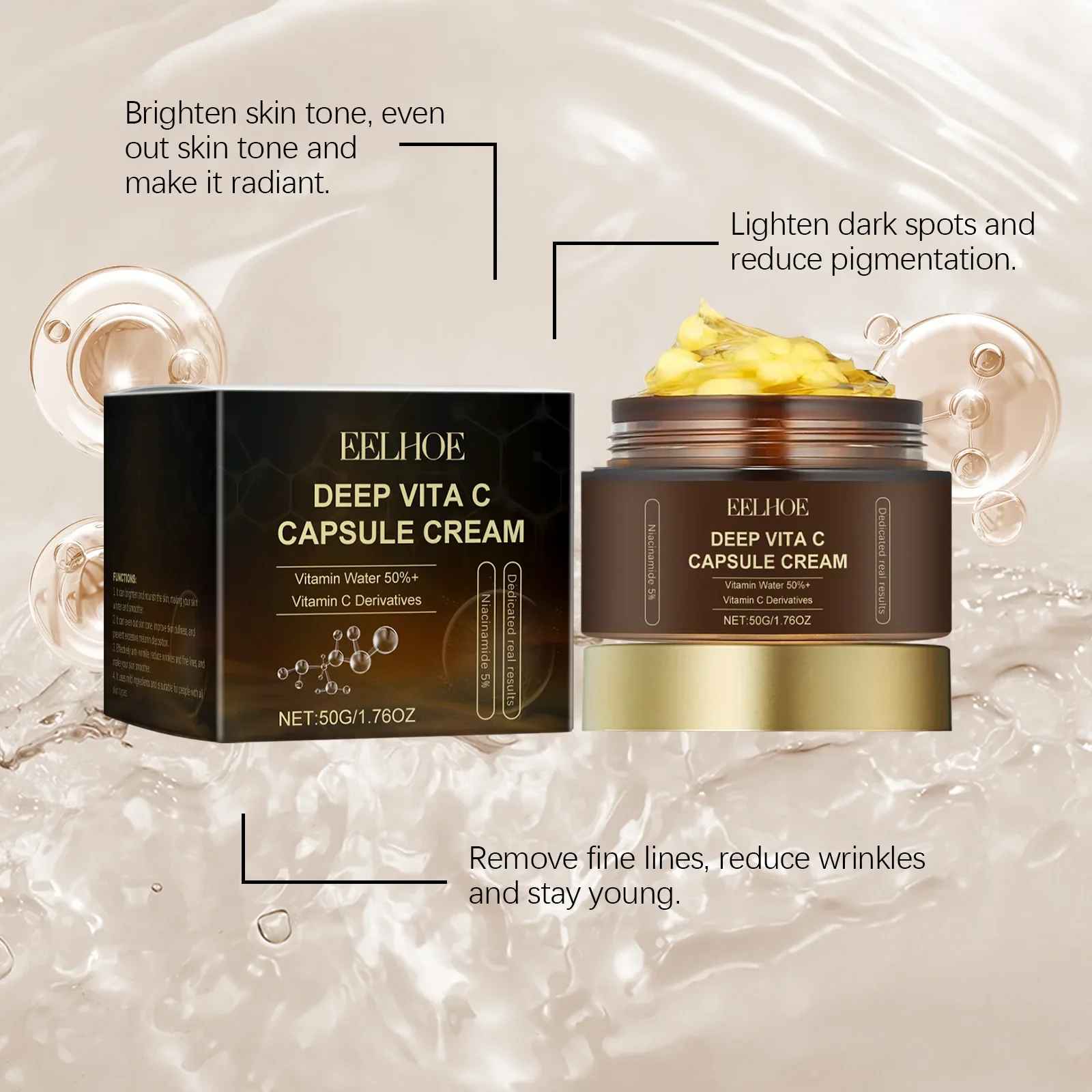 Vitamin C Capsule Face Cream – Brightening, Hydrating & Pigmentation Corrector-Whitening Cream-Blushia