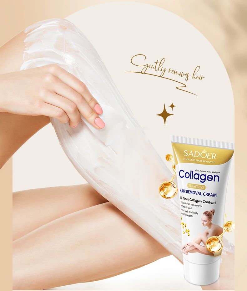 SADOER Collagen Ossein Hair Removal Cream Non Irritating Quick Whole Body Axillary Armpit Arm Leg Privates Hair Remover Creams-Shaving-Blushia