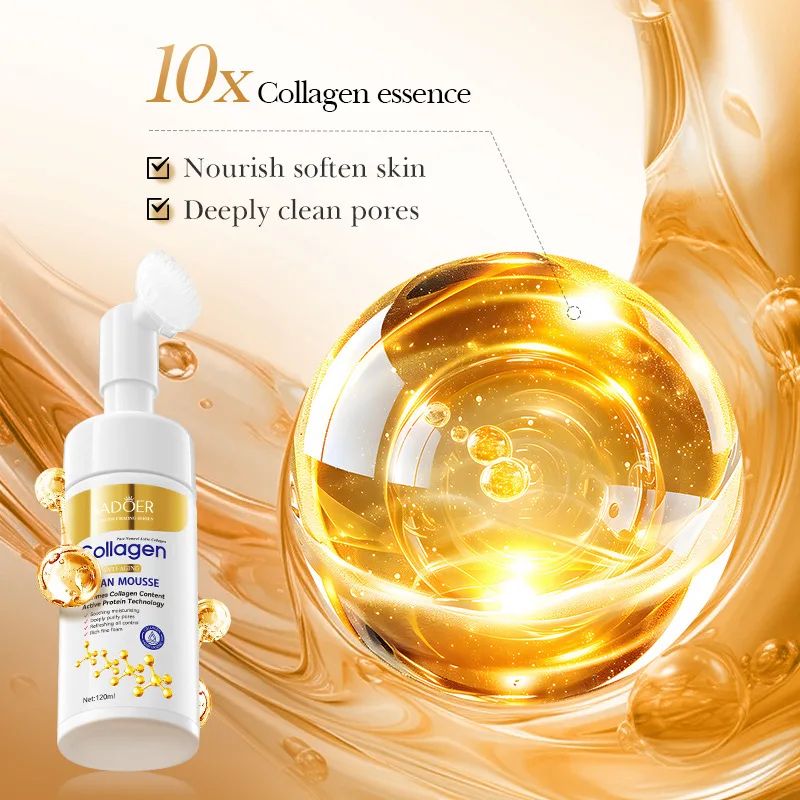 SADOER Collagen Facial Cleanser Mousse – Deep Cleansing & Firming Face Wash-Cleanser-Blushia