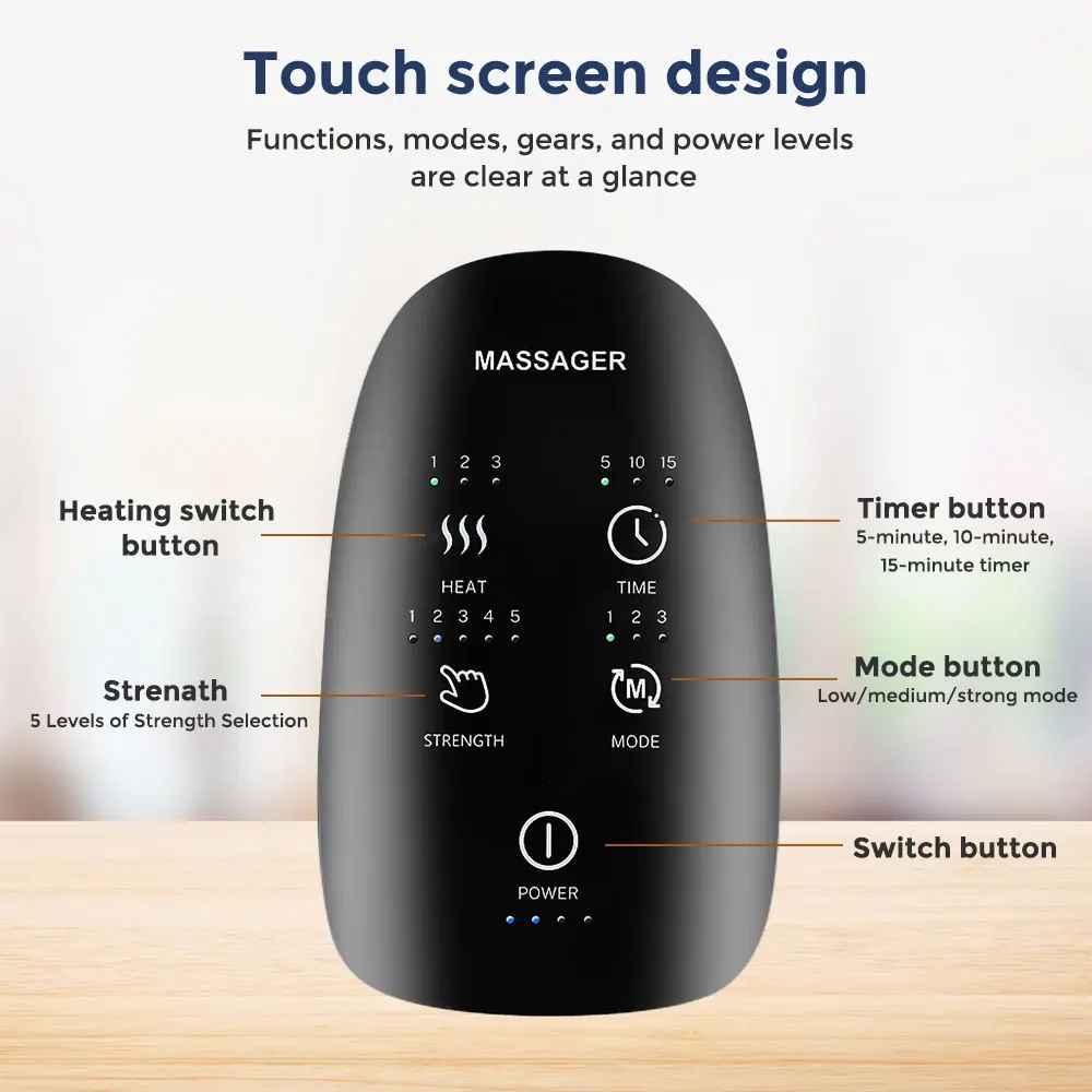 Air Compression Hand Massager with Hot Compress – Palm & Finger Pain Relief-Hand & Foot Accessories-Blushia