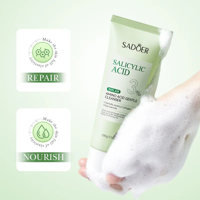 SADOER Salicylic Acid Facial Cleanser – Deep Cleansing & Hydrating Face Wash-Cleanser-Blushia