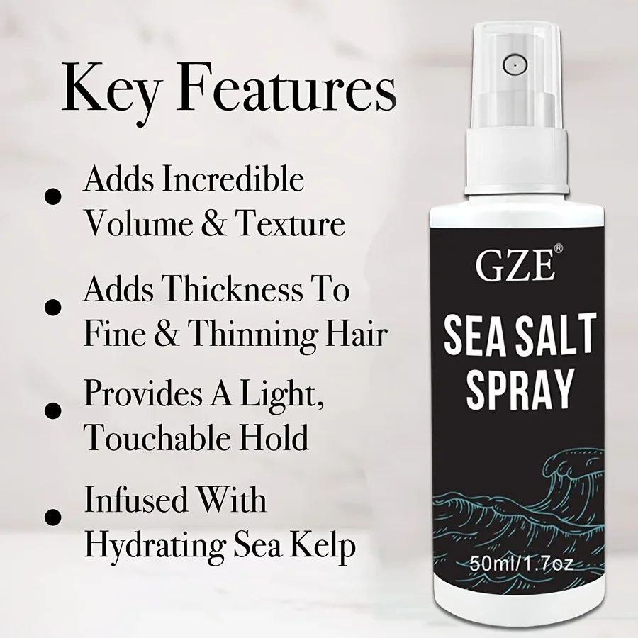 GZE Natural Sea Salt Spray for Hair Men & Women, Adds Instant Volume, Texture, Thickness, & Light Hold | Texturizing & Thickening-Hair Styling-Blushia