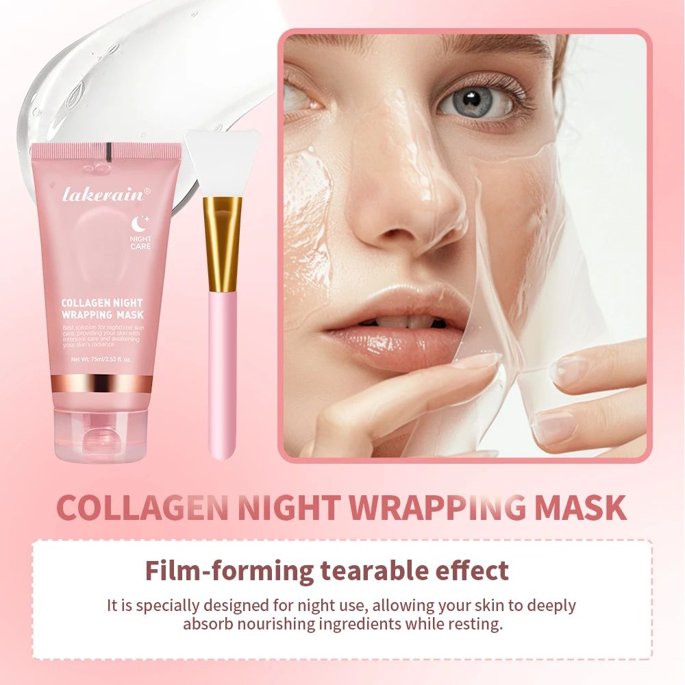 Collagen Wrapping Face Mask & Brush Set – Hydrating Brightening Glow Care-Face Mask-Blushia