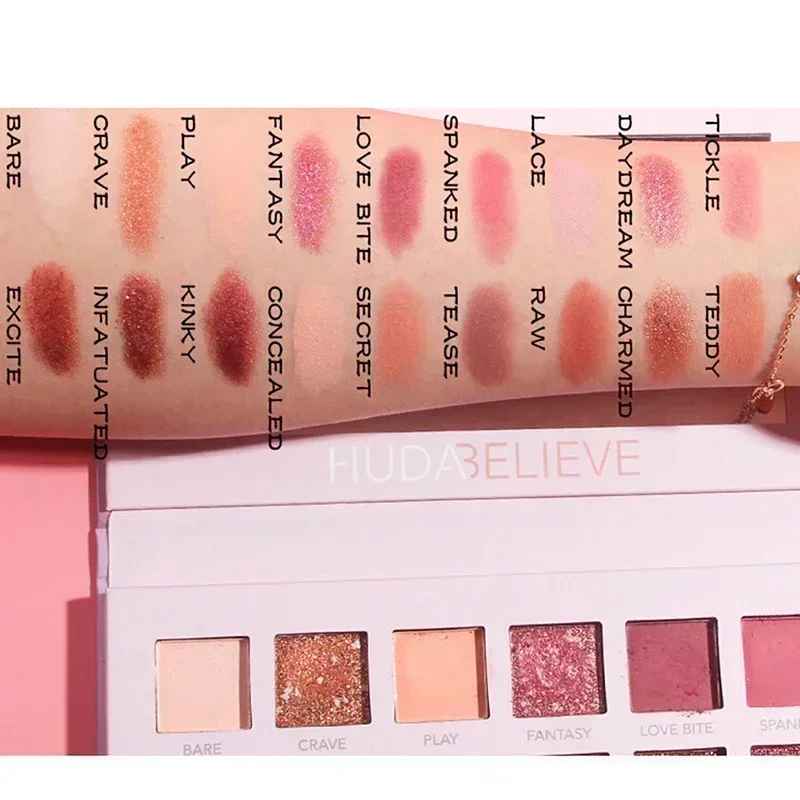 18-Color Glitter Eyeshadow Palette – Matte & Shimmer Nude Shades with Mirror-Eyeshadow-Blushia
